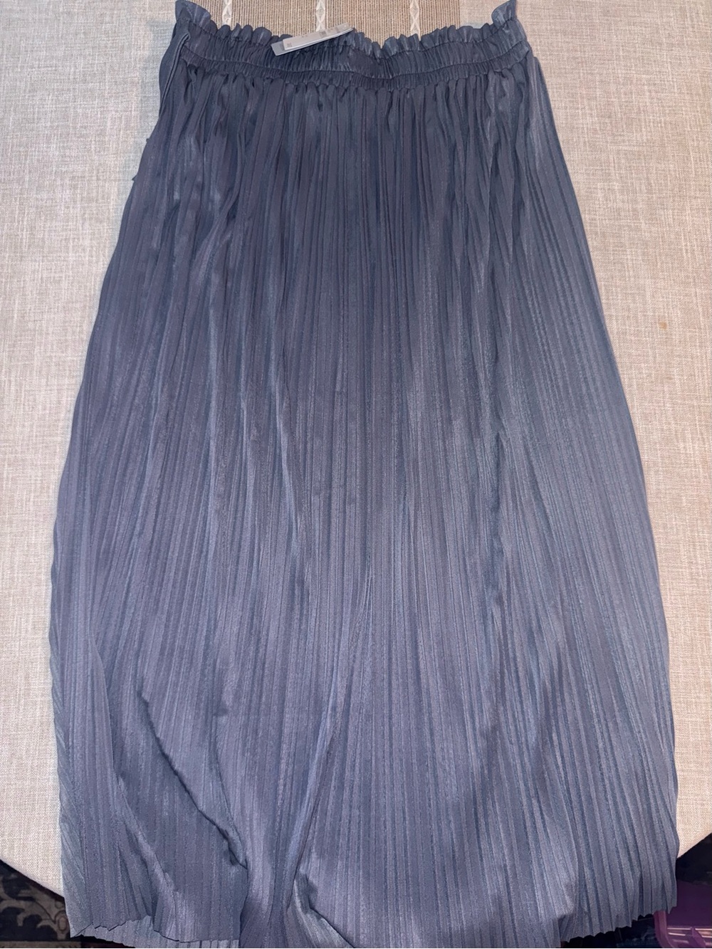 Women's Pleated Maxi Skirt in Navy Blue